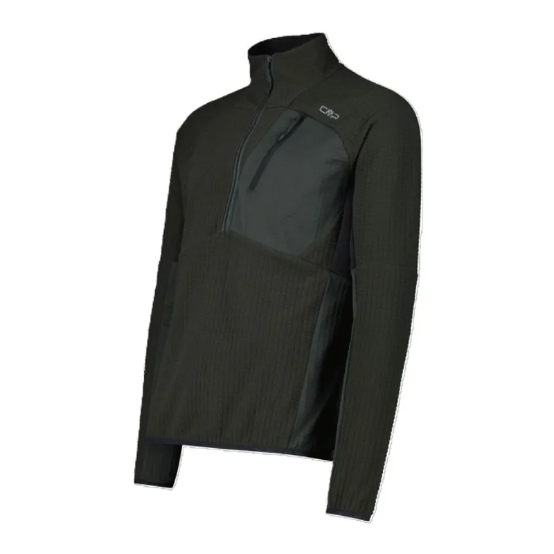 CMP Men's Unlimitech Lightweight Grid Tech Half Zip Fleece Jacket - Jungle-2