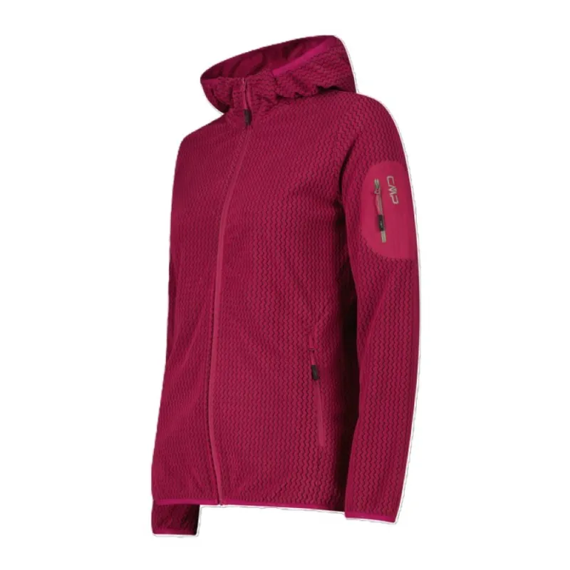 CMP Women's Unlimitech Hooded Fleece Jacket - Amaranto-2