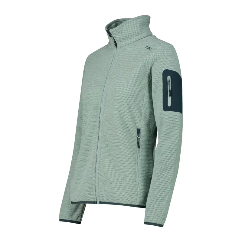 CMP Women's mèlange Knit-Tech heavy fleece - Jade/Trek Green-2