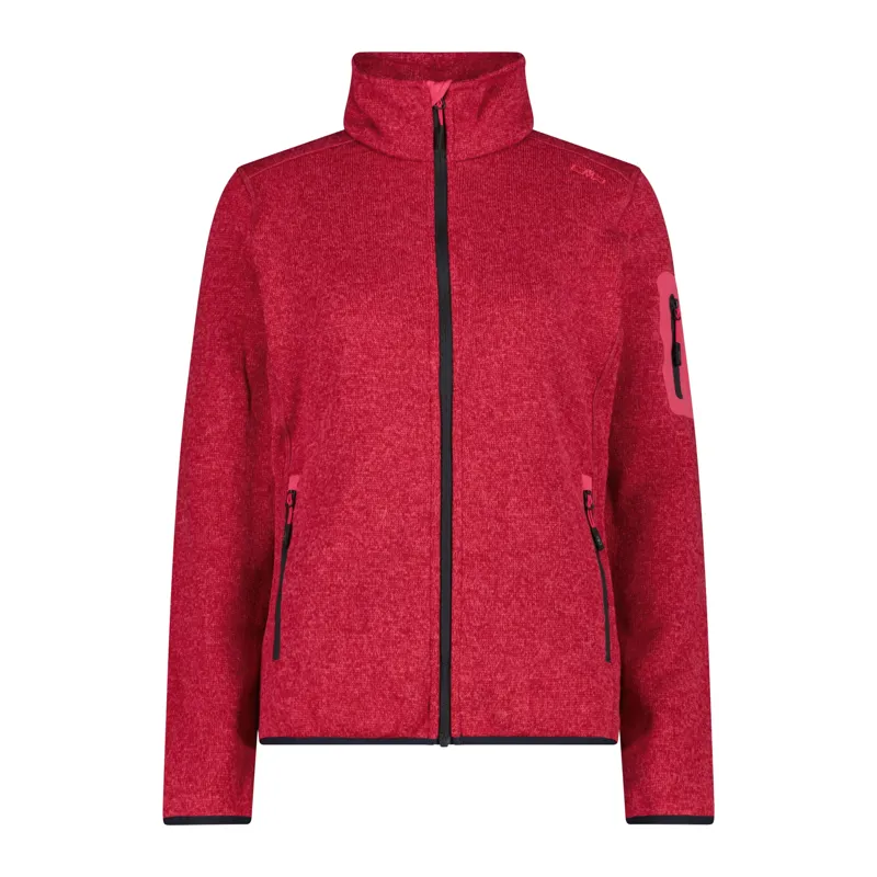 CMP Women's mèlange Knit-Tech heavy fleece - Carminio/Darker