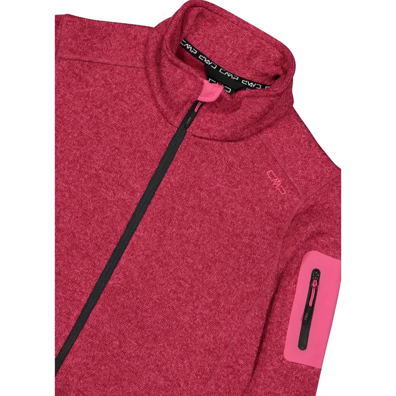 CMP Women's mèlange Knit-Tech heavy fleece - Carminio/Darker-4