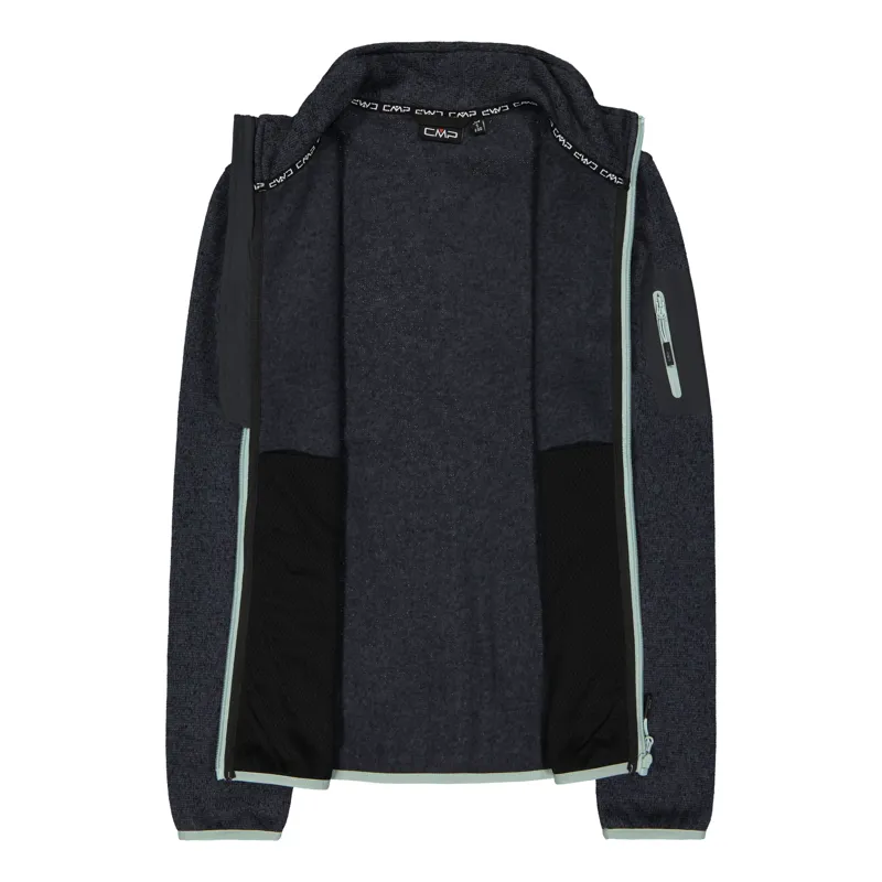 CMP Women's mèlange Knit-Tech heavy fleece - Titanio/Darker-3
