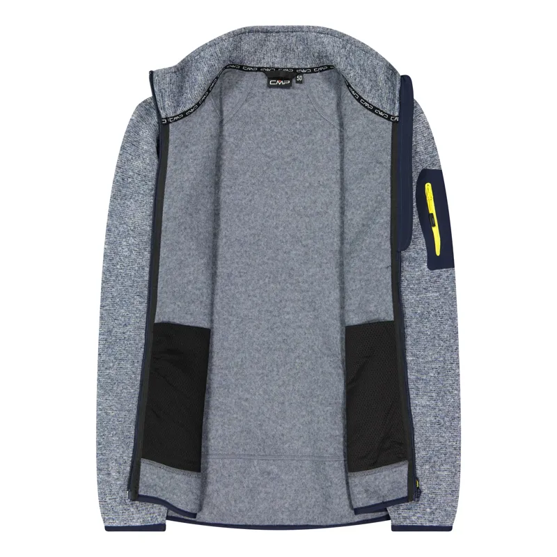 CMP Men's Mèlange Knit-Tech heavy fleece - Bluestone-3