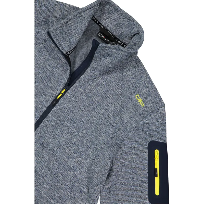 CMP Men's Mèlange Knit-Tech heavy fleece - Bluestone-4