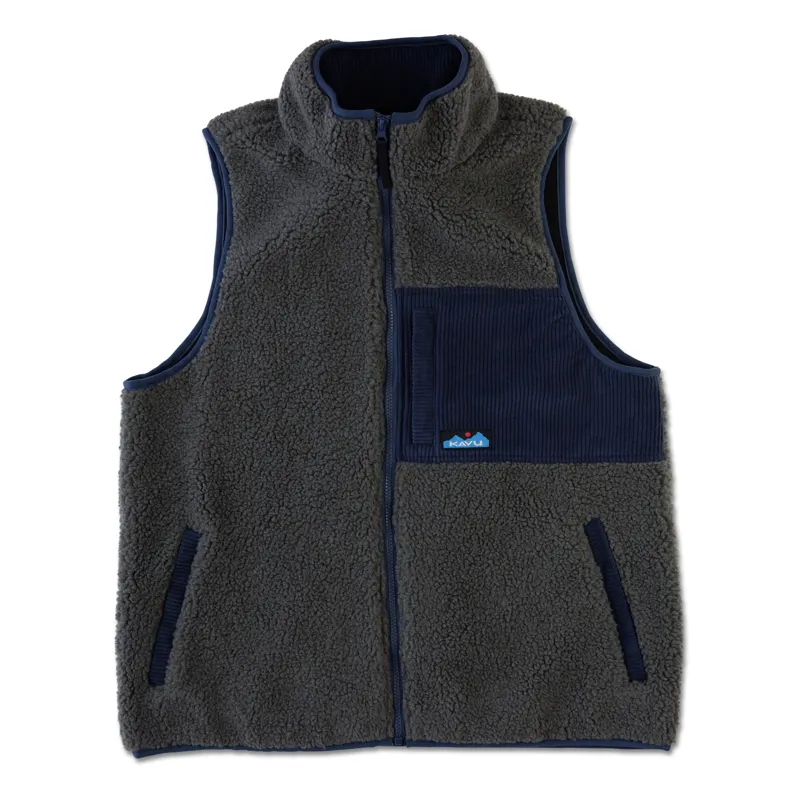 Kavu Cooper Sherpa Fleece Vest - Ocean Storm