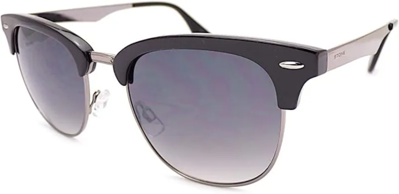 Stone ST640 Sunglasses - Shiny Black/Gunmetal/Gradient Grey