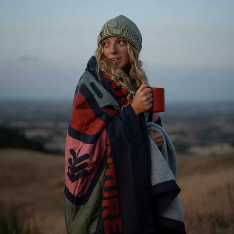 Lifeventure Sundown Berber Fleece Lined Blanket - Mountain Print-2