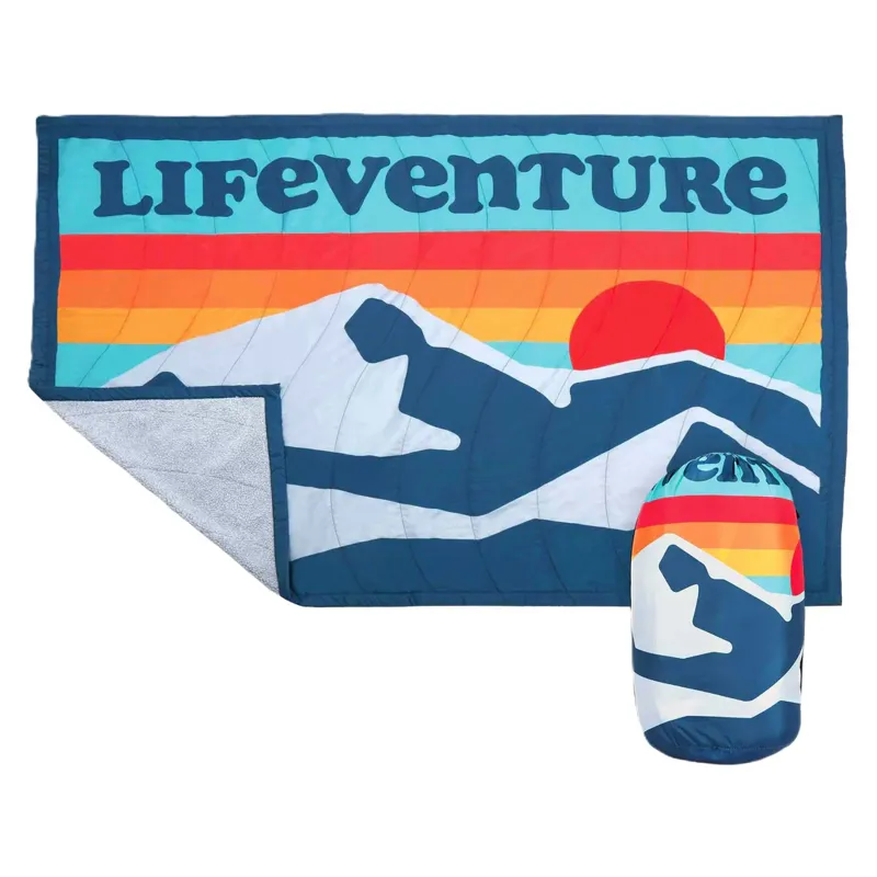 Lifeventure Sundown Berber Fleece Lined Blanket - Retro Print
