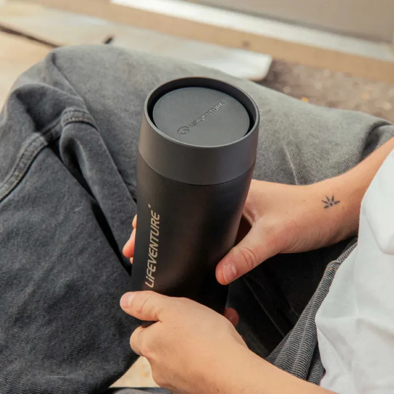 Lifeventure One-Touch Thermal Mug 330ml - Black-3