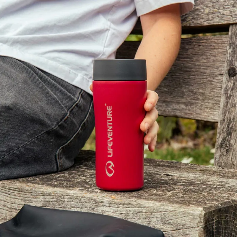 Lifeventure One-Touch Thermal Mug 330ml - Red-4