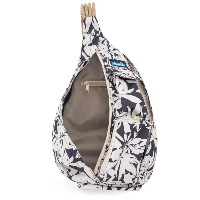Kavu Rope Sling Bag - BW Fronds-2