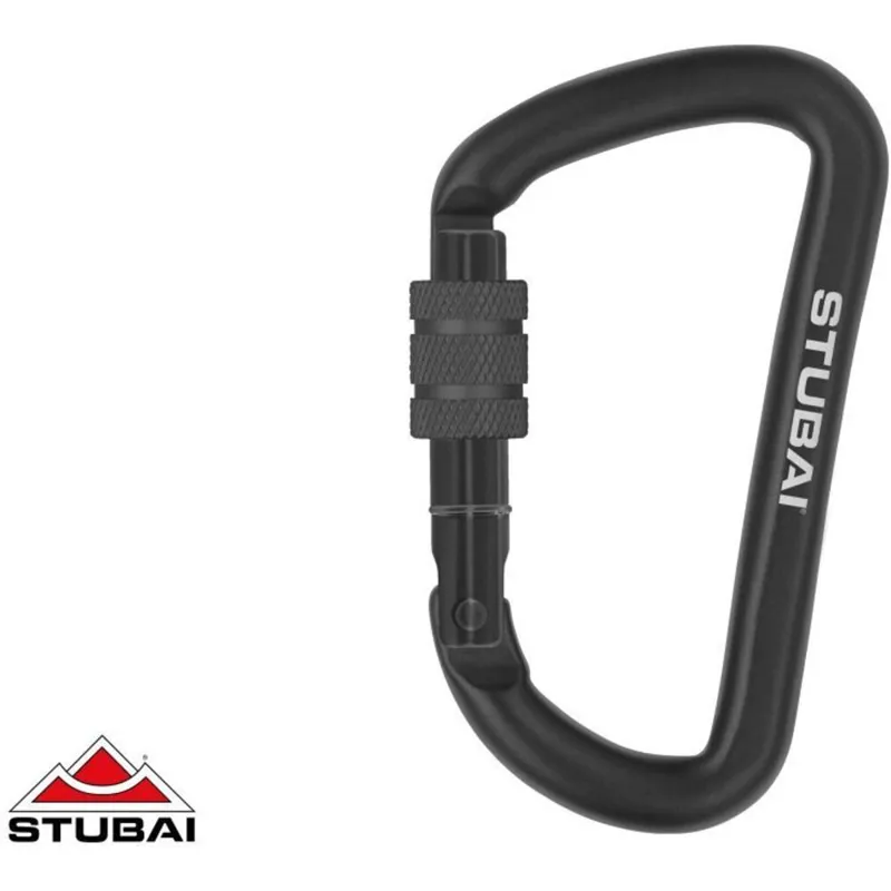 Stubai Off-Set D Mini-Karabiner with Screwgate - Assorted Colours-3