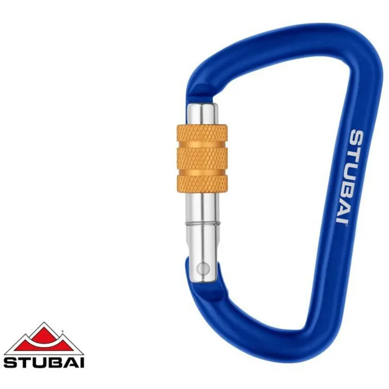Stubai Off-Set D Mini-Karabiner with Screwgate - Assorted Colours-2