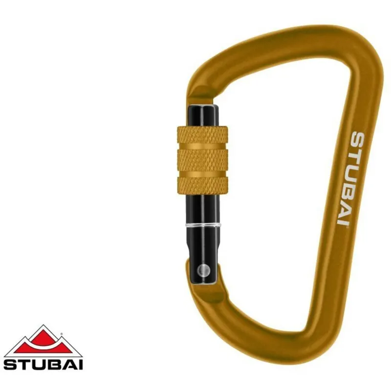 Stubai Off-Set D Mini-Karabiner with Screwgate - Assorted Colours