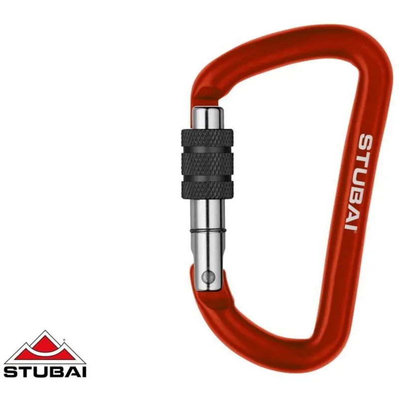 Stubai Off-Set D Mini-Karabiner with Screwgate - Assorted Colours-1