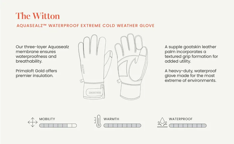 Sealskinz Witton Aquasealz Waterproof Extreme Cold Weather Glove - Black-3
