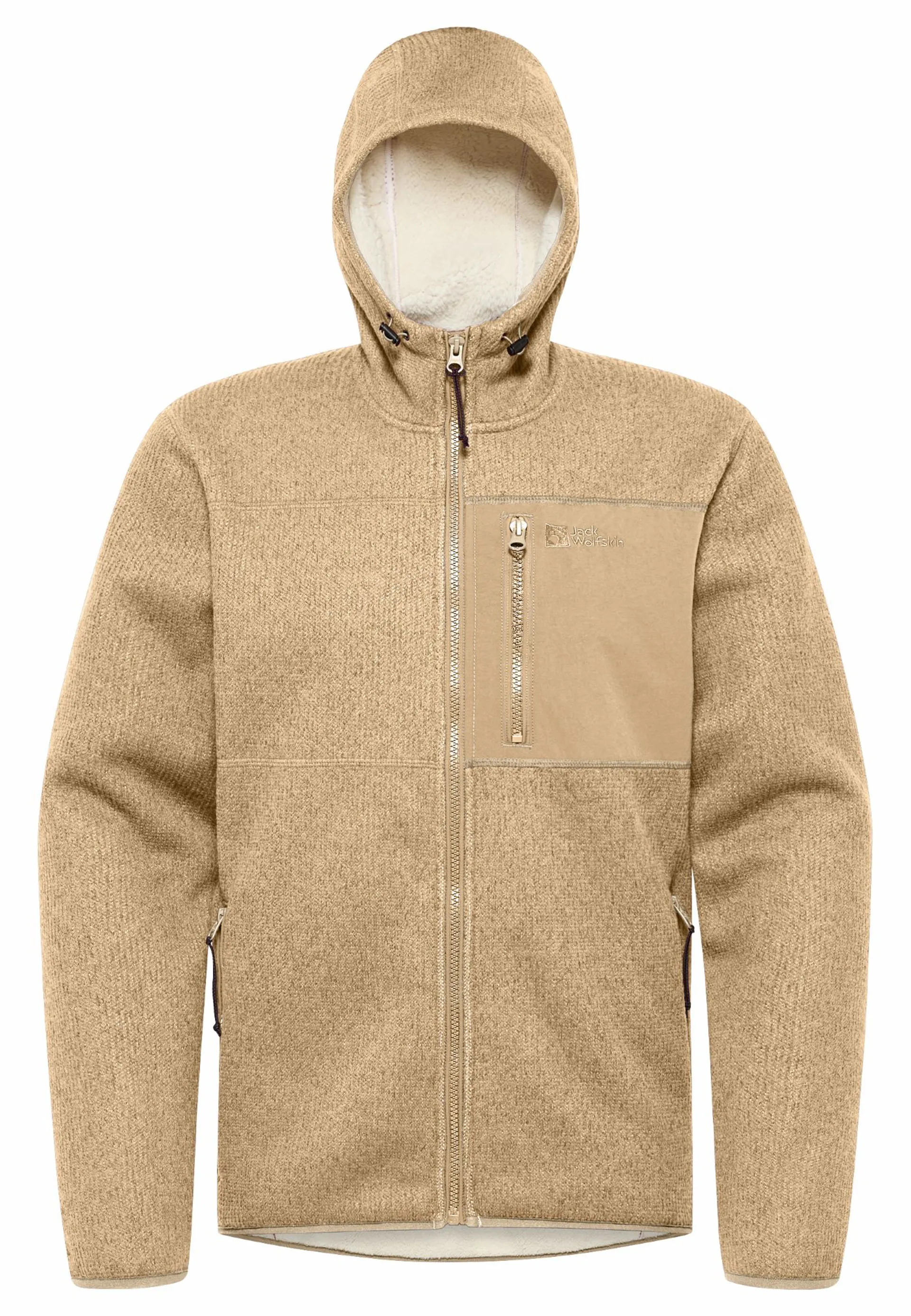 Jack Wolfskin Men's Kaminfeuer Hooded Fleece Jacket Anis