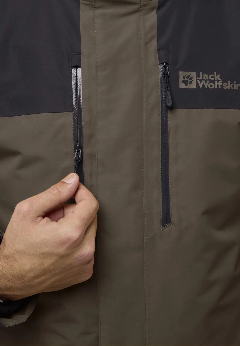 Jack Wolfskin Men's Jasper 3 in1 Waterproof Jacket - Cold Coffee-10