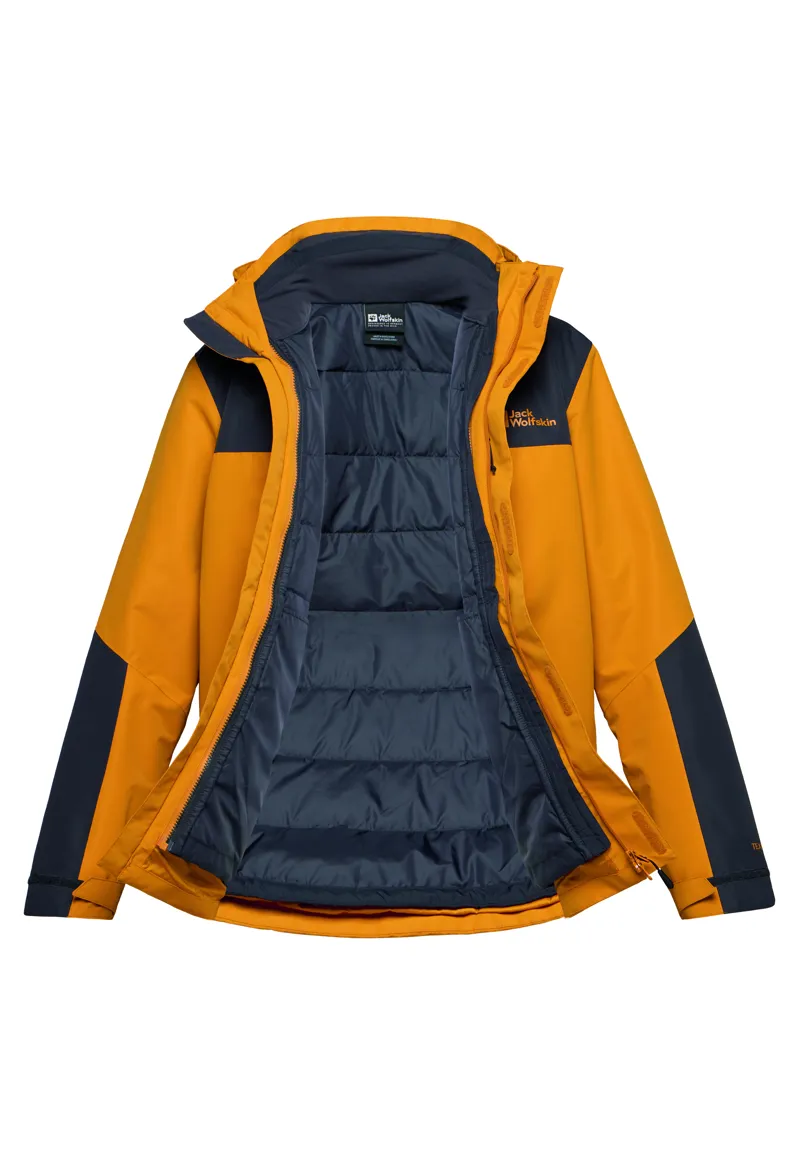 Jack Wolfskin Men's Jasper 3 in1 Waterproof Jacket - Safflower-3