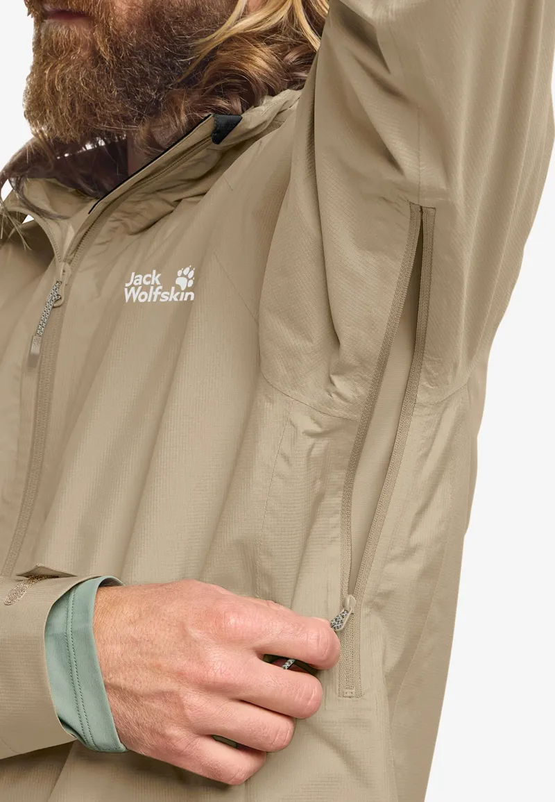 Jack Wolfskin Men's Prelight 2.5L Lt Waterproof Jacket - Hazelwood-7