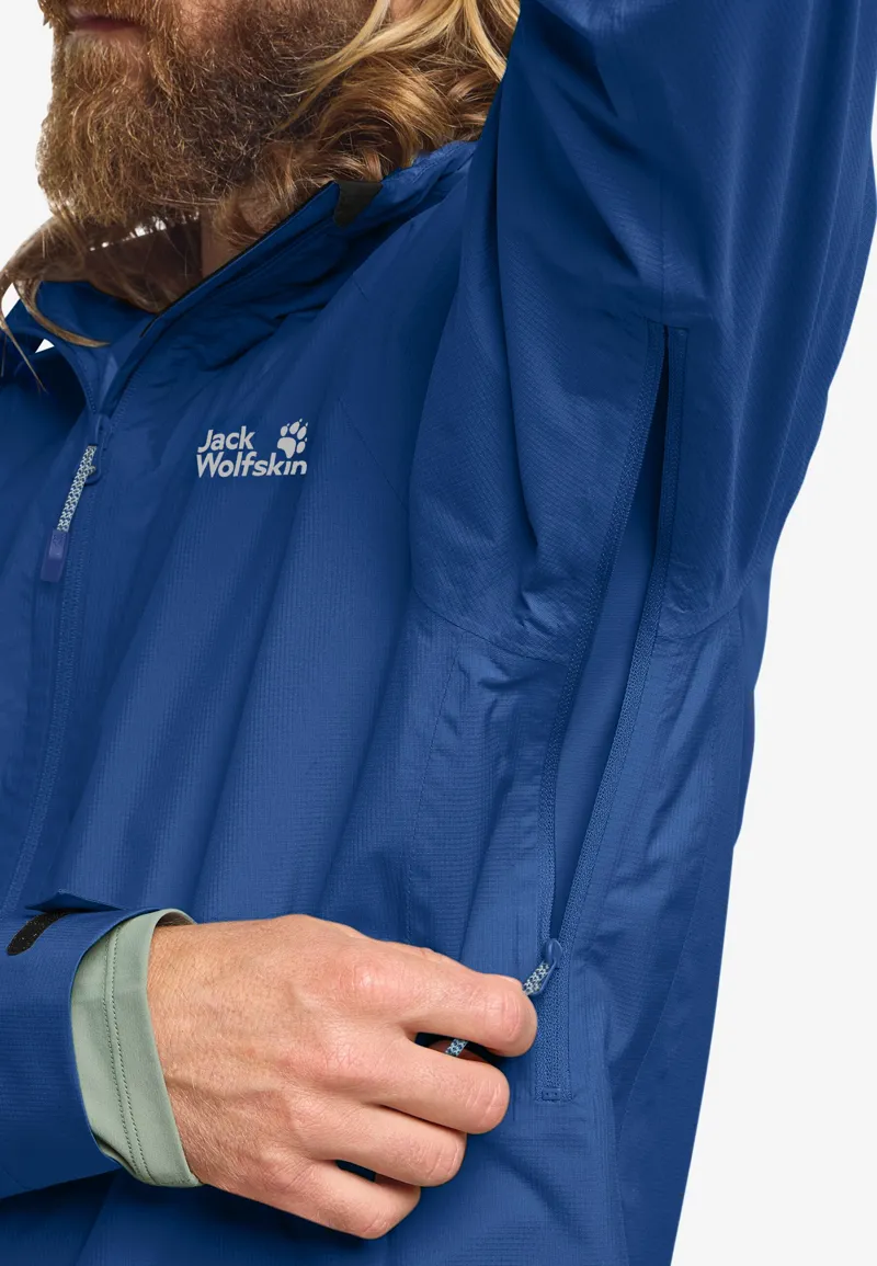 Jack Wolfskin Men's Prelight 2.5L Lt Waterproof Jacket - Blue Orchid-7