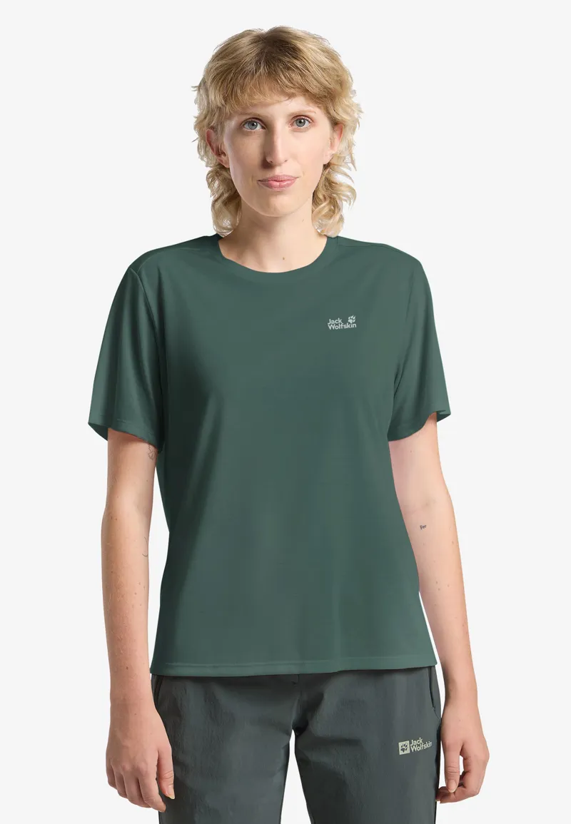 Jack Wolfskin Women's Vonnan Short Sleeve Tee - Sago Palm-2