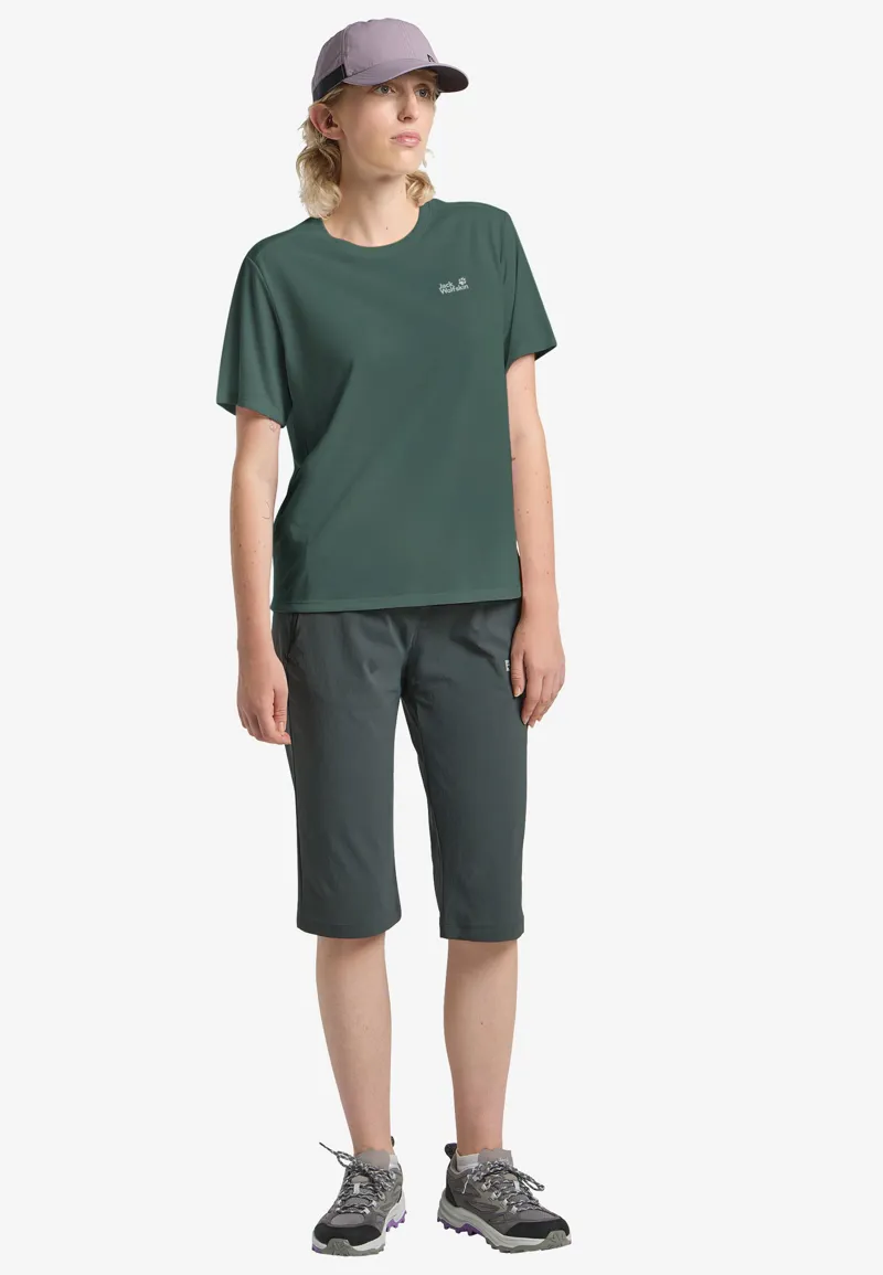 Jack Wolfskin Women's Vonnan Short Sleeve Tee - Sago Palm-5
