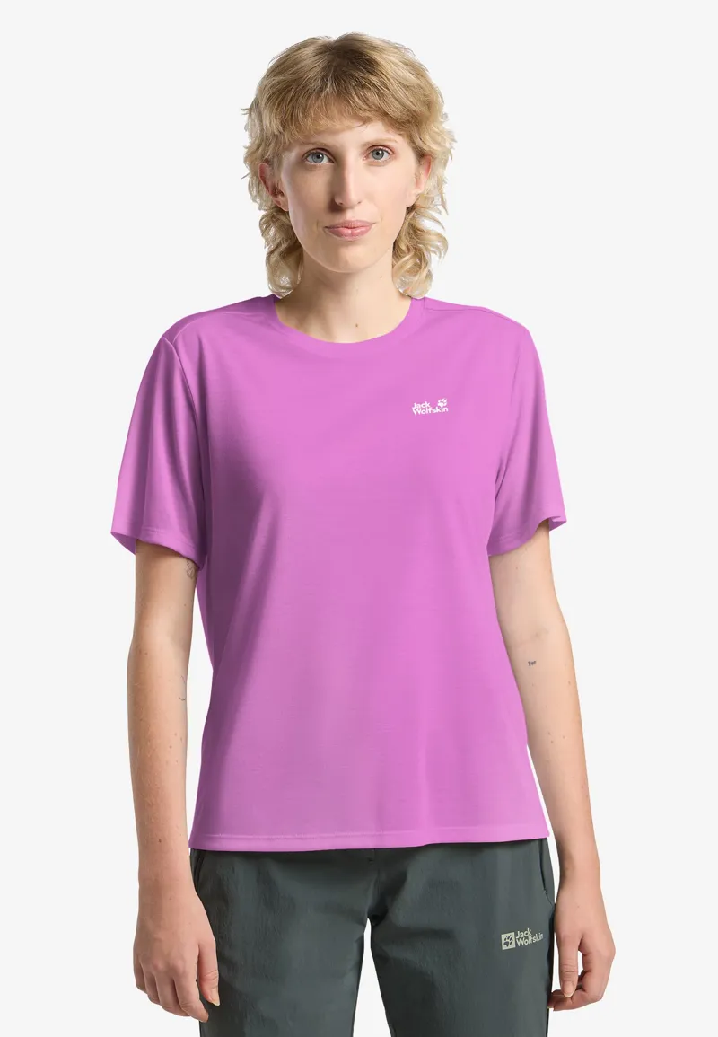 Jack Wolfskin Women's Vonnan Short Sleeve Tee - Foxglove-2