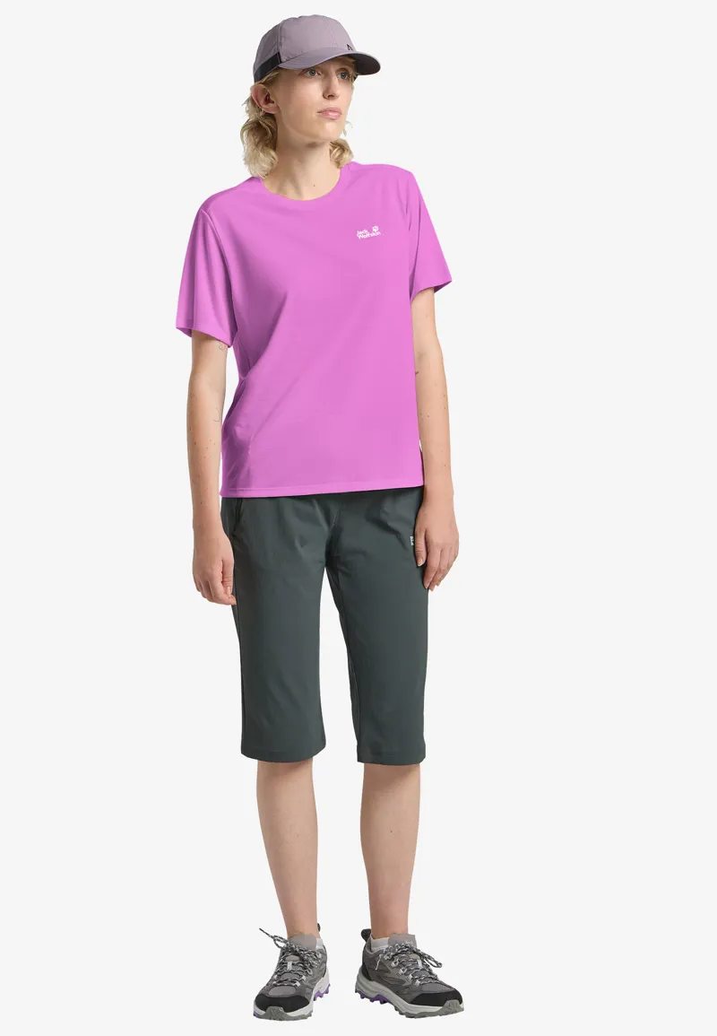 Jack Wolfskin Women's Vonnan Short Sleeve Tee - Foxglove-4