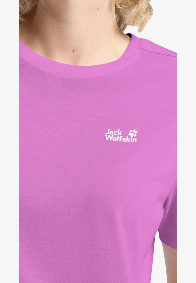 Jack Wolfskin Women's Vonnan Short Sleeve Tee - Foxglove-5