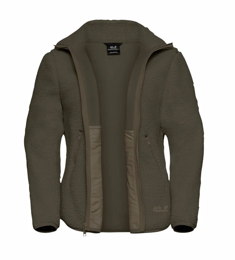 Jack Wolfskin Women's High Curl Sherpa Fleece Jacket - Obsidian Moss-1
