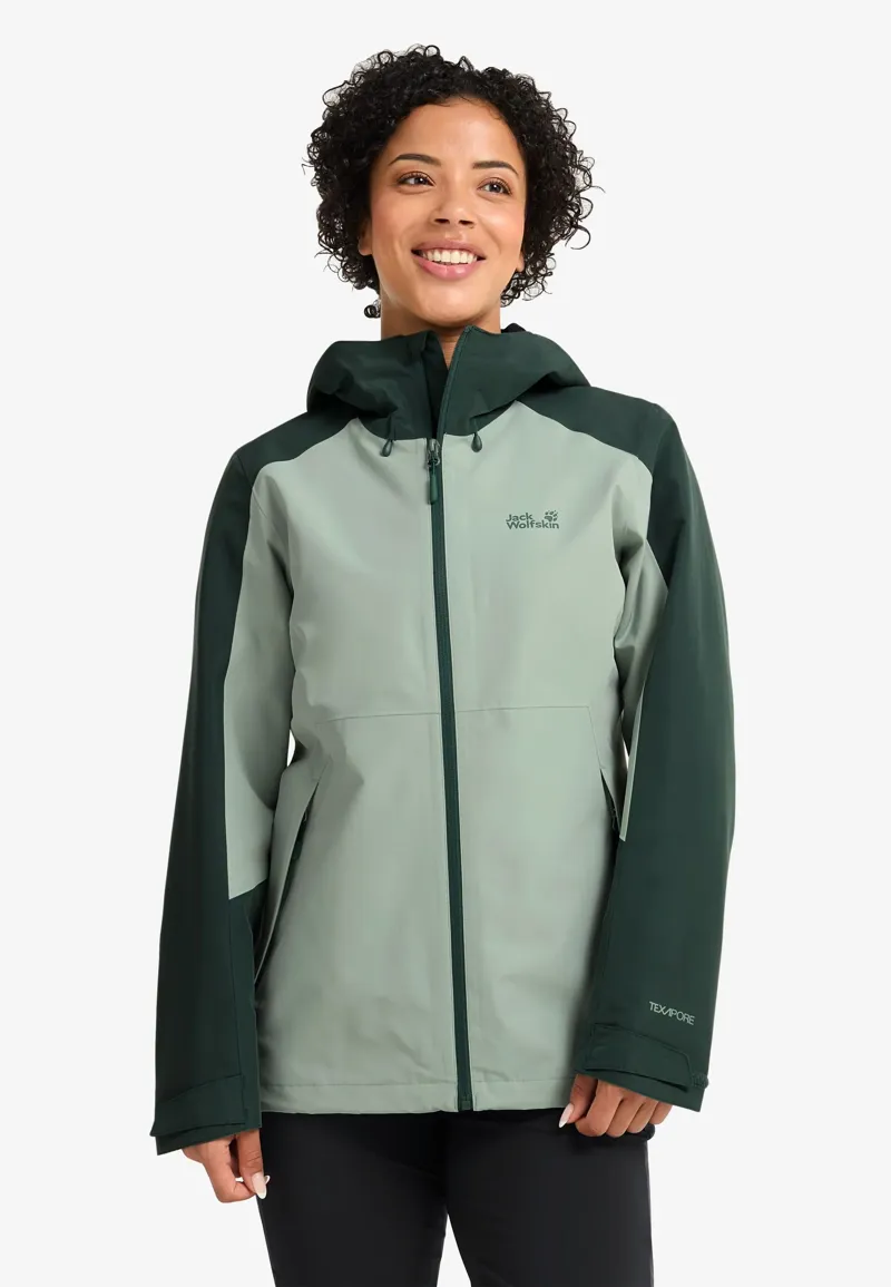 Jack Wolfskin Women's Wildbound 2L Waterproof Jacket -  Green Zinnia-3