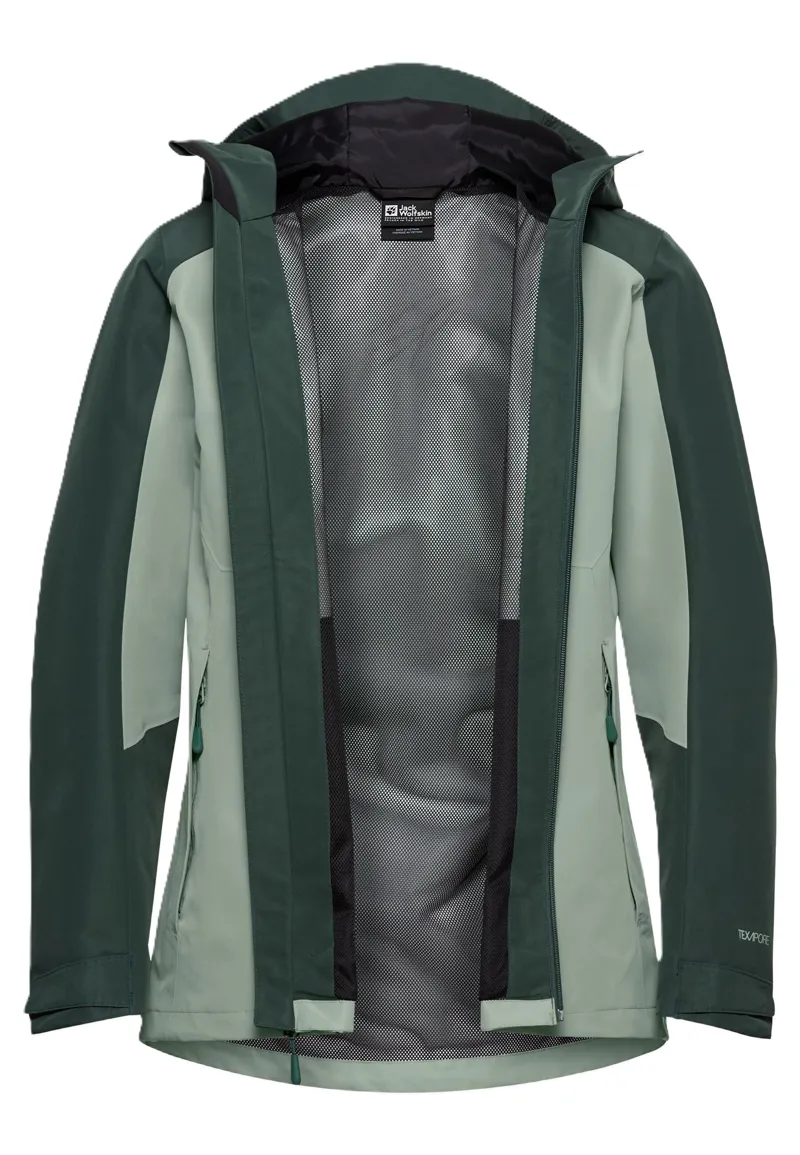 Jack Wolfskin Women's Wildbound 2L Waterproof Jacket -  Green Zinnia-2