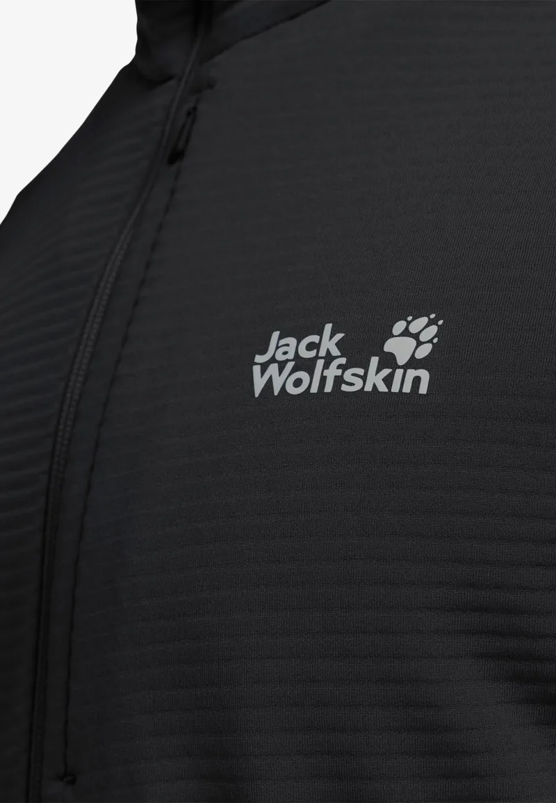 Jack Wolfskin Men's Litestride Hooded Full Zip Fleece - Black-4