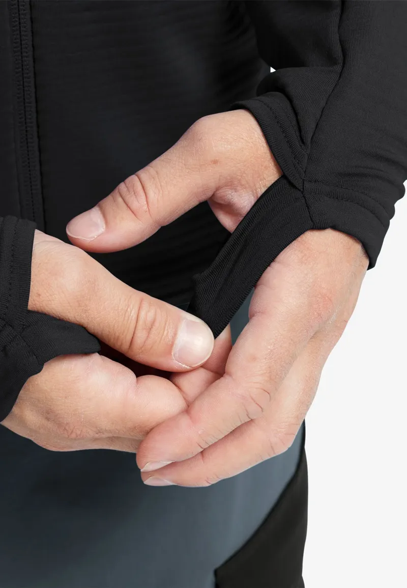 Jack Wolfskin Men's Litestride Hooded Full Zip Fleece - Black-6