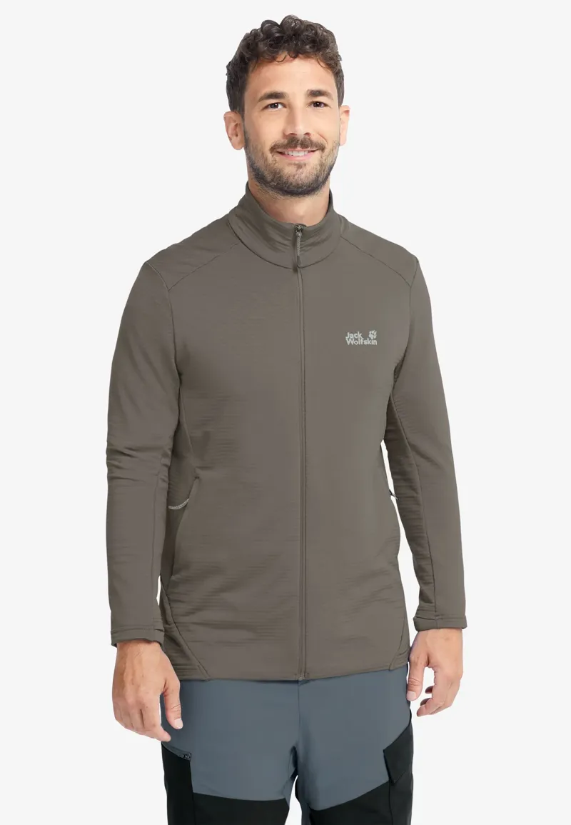 Jack Wolfskin Men's Litestride Full Zip Fleece - Flint-2