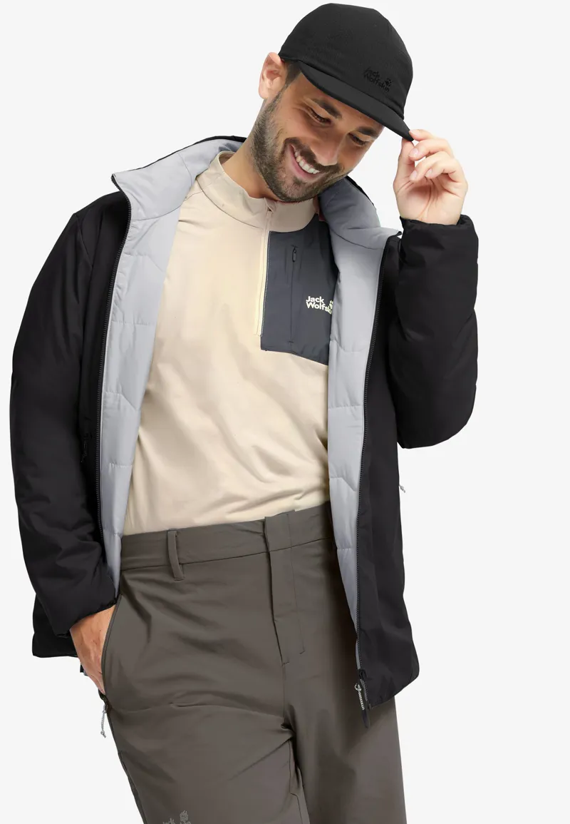 Jack Wolfskin Men's Trail Light Insulated 2in1 Reversible Jacket - Black-10