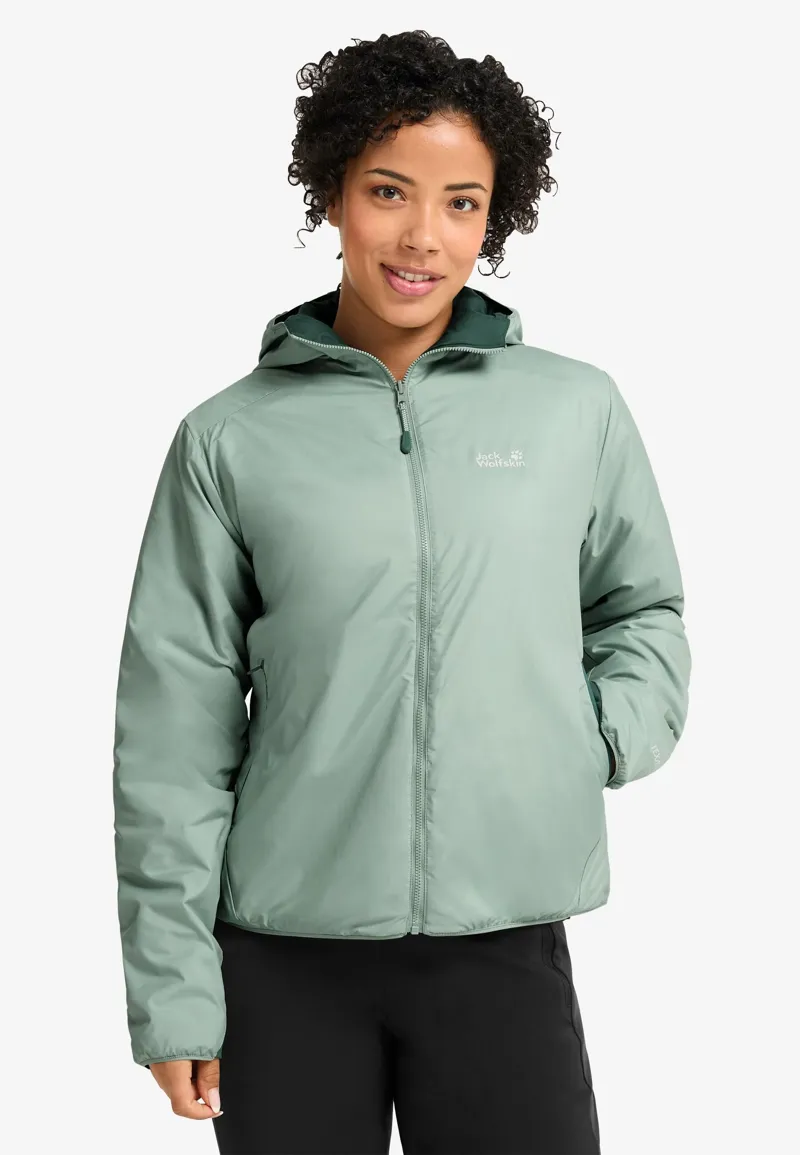 Jack Wolfskin Women's Trail Light Insulated 2in1 Reversible Jacket - Green Zinnia-6