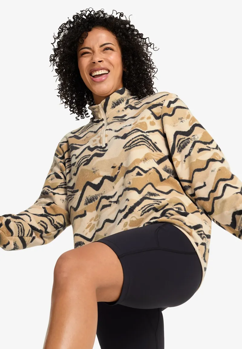 Jack Wolfskin Women's Paw Era 100 Half Zip Fleece Pullover - Oyster-6