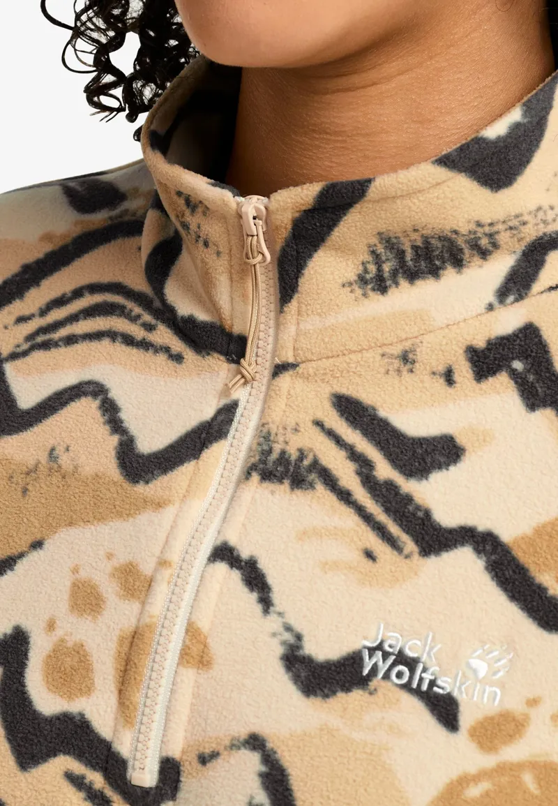 Jack Wolfskin Women's Paw Era 100 Half Zip Fleece Pullover - Oyster-8