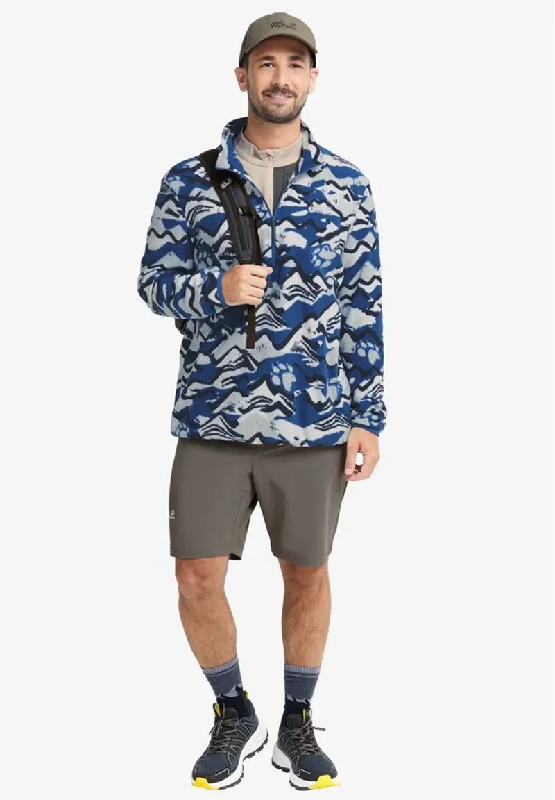 Jack Wolfskin Men's Paw Era 100 Half Zip Fleece Pullover - Blue Orchid-4