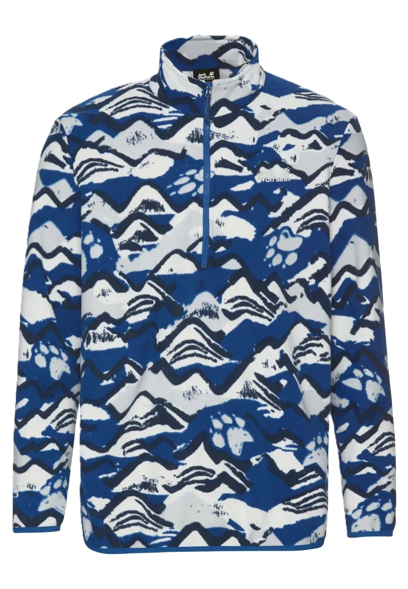 Jack Wolfskin Men's Paw Era 100 Half Zip Fleece Pullover - Blue Orchid