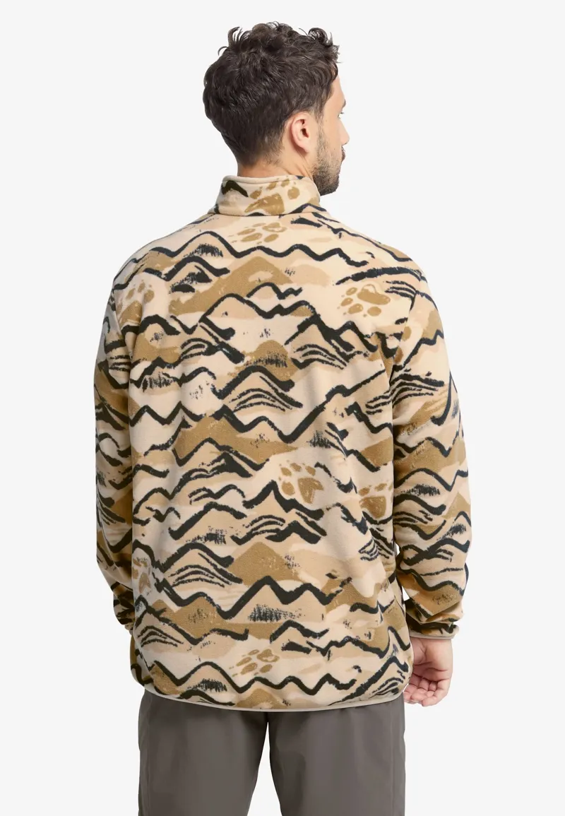 Jack Wolfskin Men's Paw Era 100 Half Zip Fleece Pullover - Oyster-3