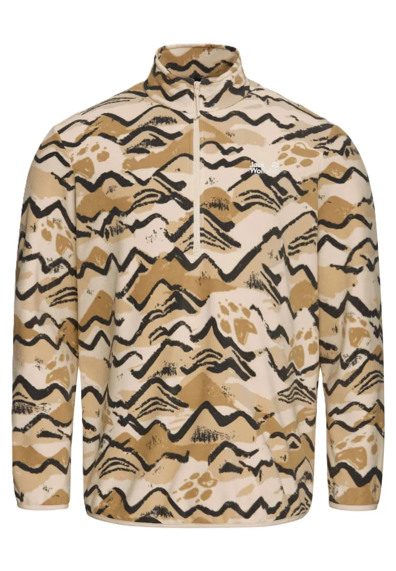 Jack Wolfskin Men's Paw Era 100 Half Zip Fleece Pullover - Oyster