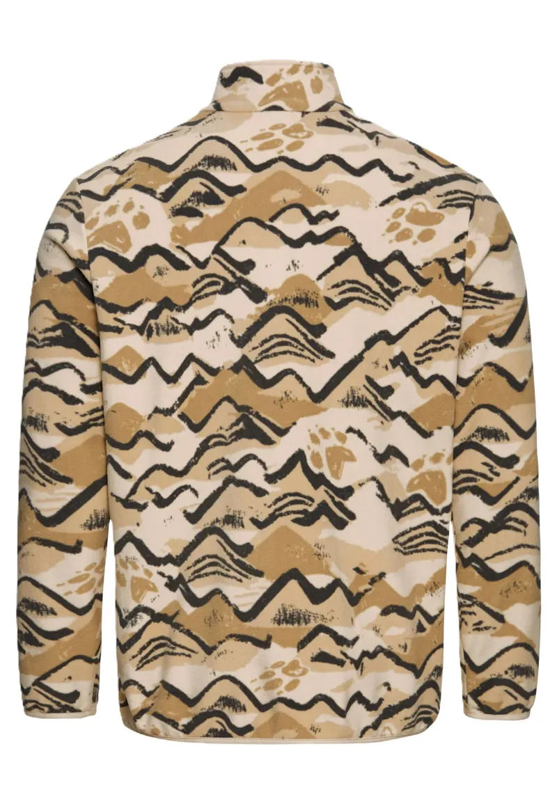 Jack Wolfskin Men's Paw Era 100 Half Zip Fleece Pullover - Oyster-1