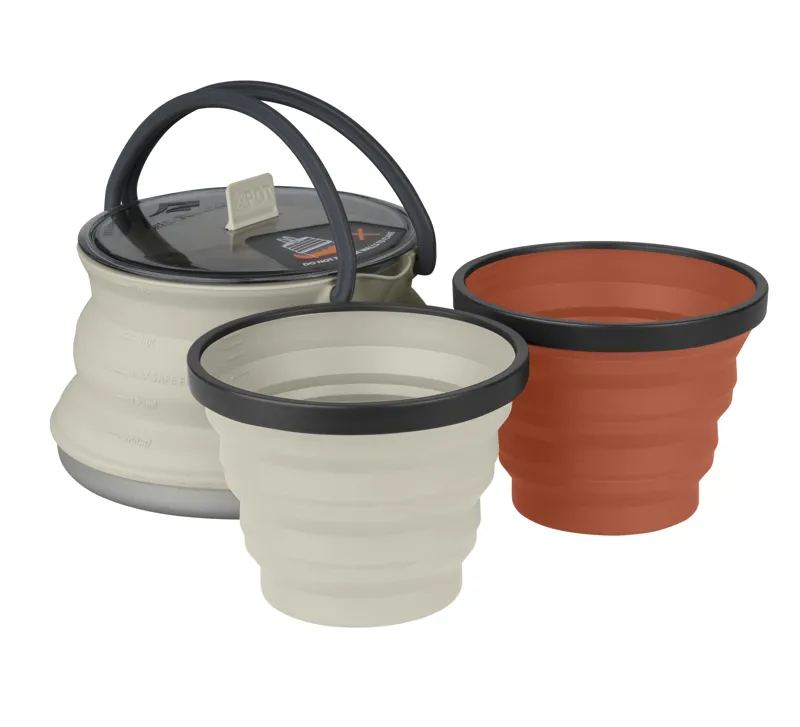 Sea To Summit X-Set 11 3pc - X-Pot Kettle 1.3L 2 X-Mugs - Sand/Rust