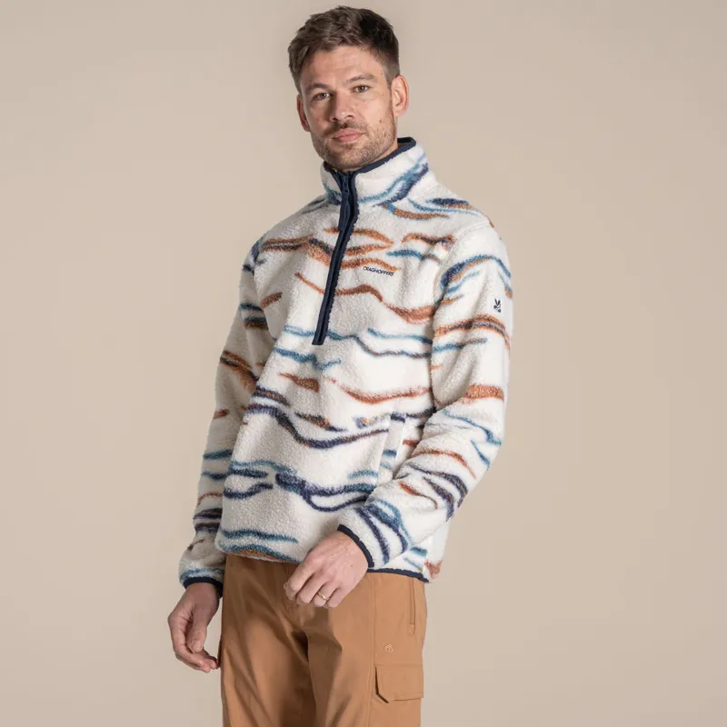 Craghoppers Men's National Trust Rawthey Half Zip Fleece - Ecru/Winterstorm-1