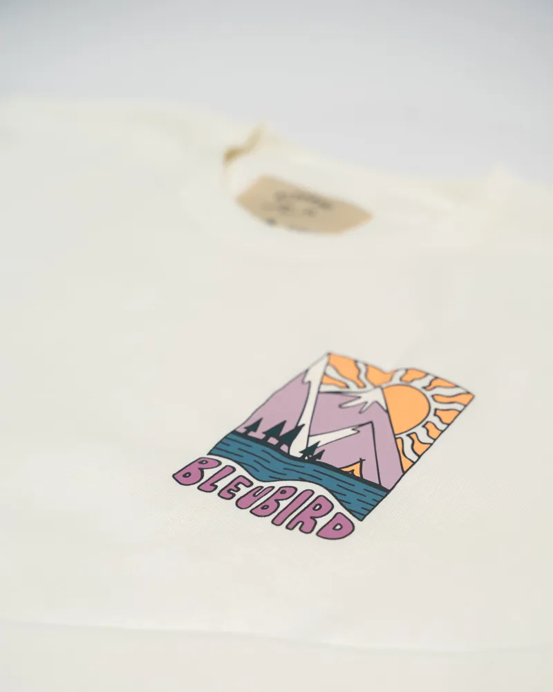 Bleubird Women's Solace Cropped Crew - White-2