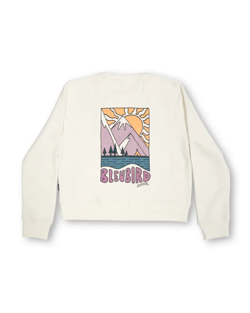 Bleubird Women's Solace Cropped Crew - White-1