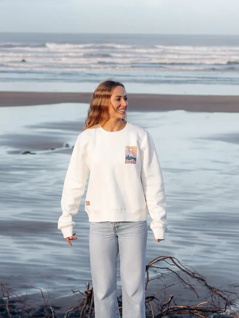 Bleubird Women's Solace Cropped Crew - White-7